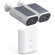 Solar Panel Built-In Smart Security Camera Kit - 3MP and Cross Camera Track with