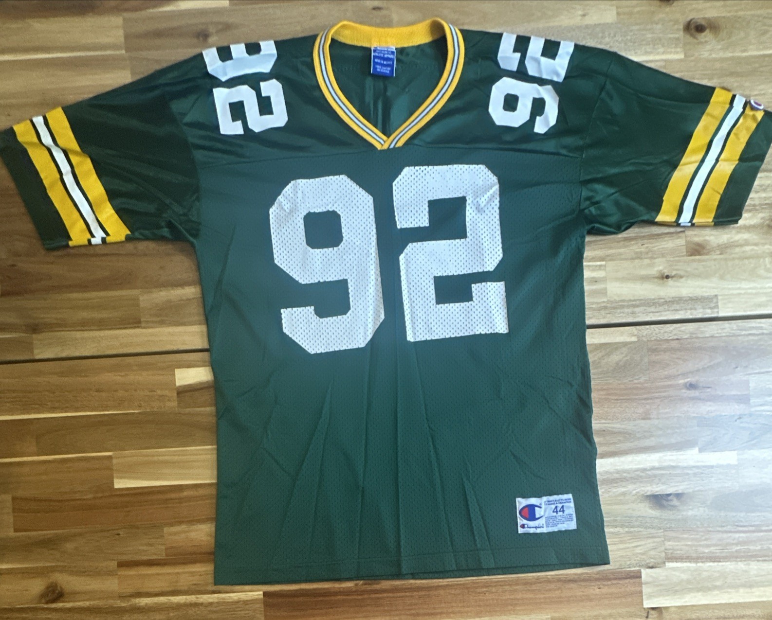 Reggie White #92 Green Bay Packers Champions Size 44 Green jersey