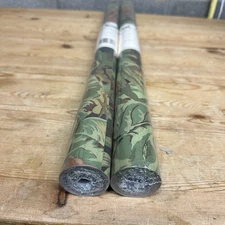 2 Seabrook Double Wallpaper Prepasted Floral Leaves Black 60.75 Sq Ft SK1651