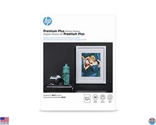 HP Premium Plus Glossy Photo Paper 8.5"x11" 50 Sheets Bright White Pack of 1