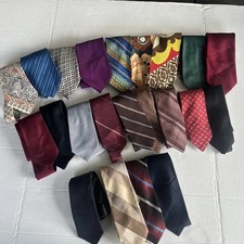 Lot of 22 Mens Neckties -Various Brands Assorted Patterns and Styles-a Few Silk