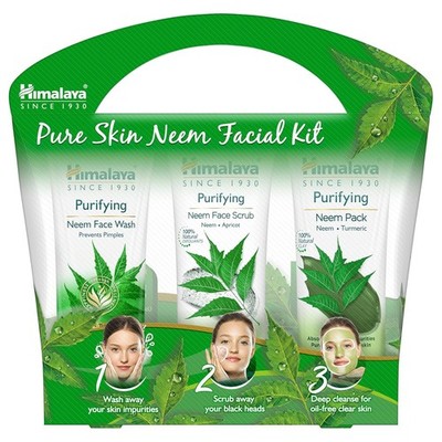 Himalaya Pure Skin Neem Facial Kit Face Wash+Face Scrub+Face Pack) 50 gm Each