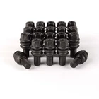 M14 x 1.5 Radius 14 Alloy Wheel Bolts, 25-58mm Thread, Fits Porsche & VW (Black)