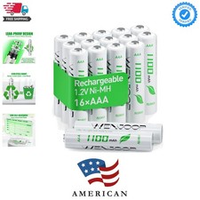 Rechargeable AAA Batteries 16 Pack, 1100 mAh High Capacity NiMH AAA Rechargea...