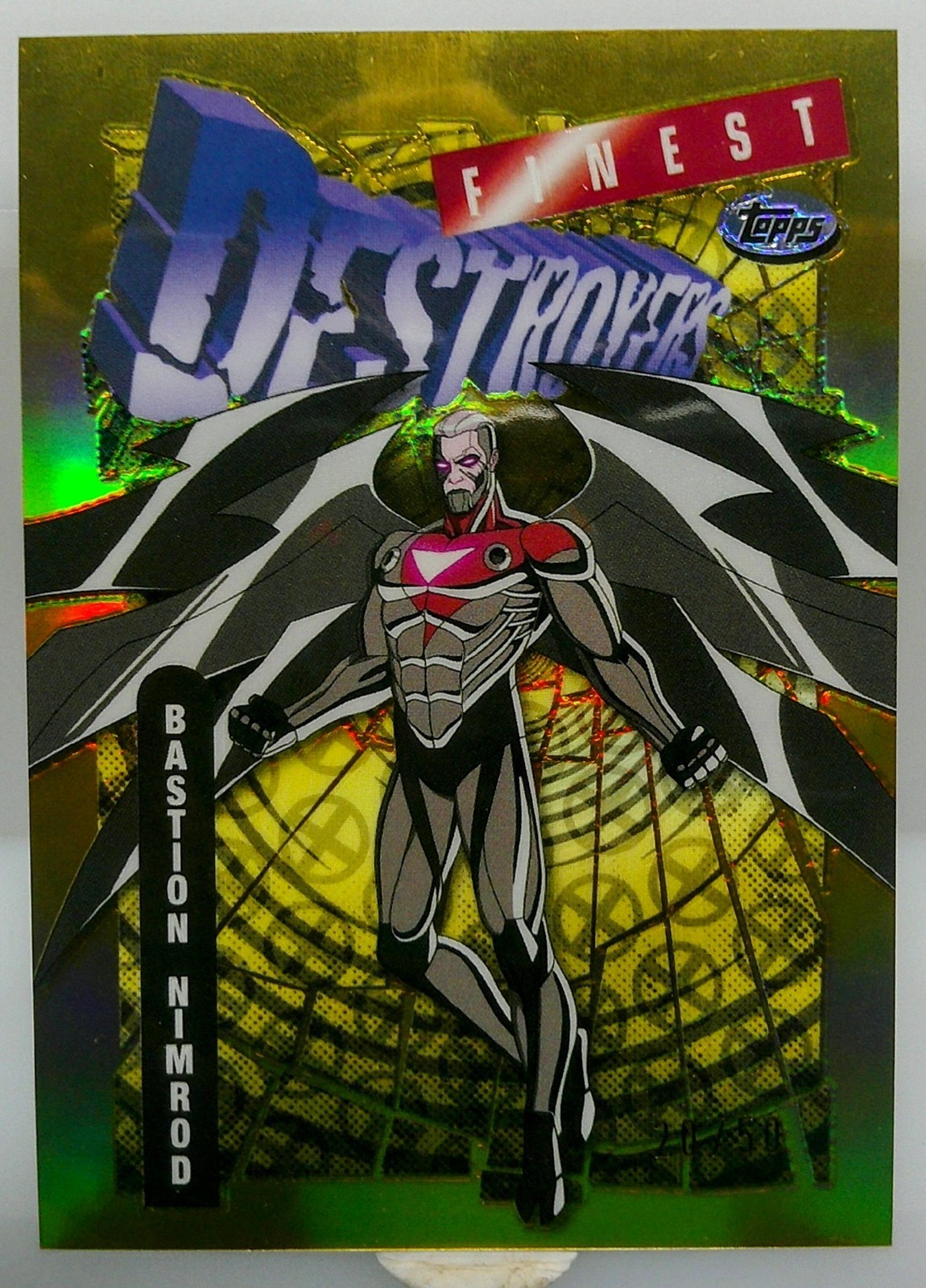 2025 Topps Finest X-Men '97 Bastion Nimrod Destroyers Gold #90 /50