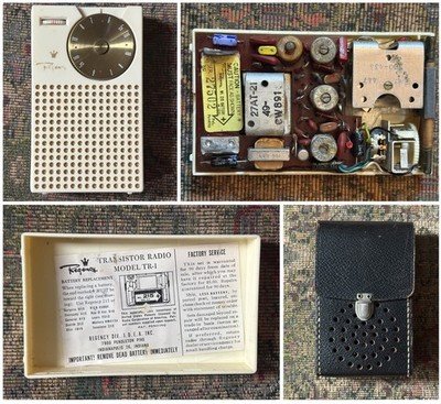 Vintage 1950s 1st US REGENCY TR-1 Transistor Radio with Case, Working, See Video