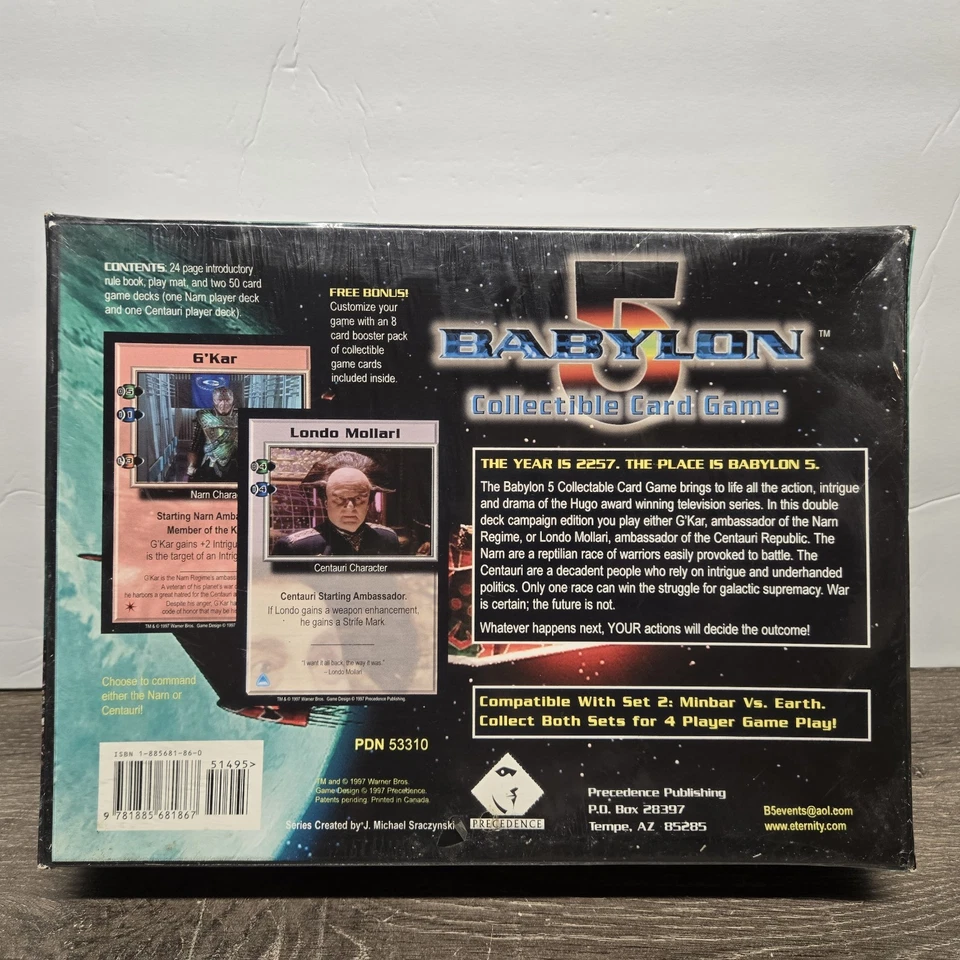 Babylon 5 CCG Campain sets 1997 NIB NOS Sealed Narn Vs Centauri Minbar Vs Earth  - Image 3 of 3
