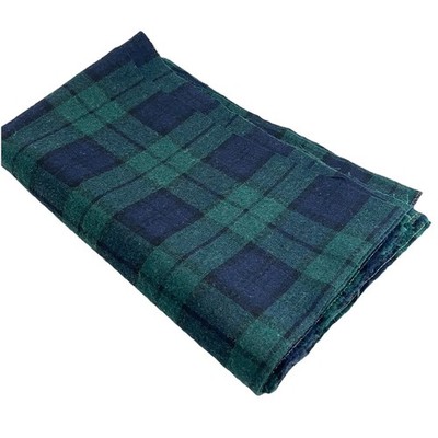 Blue Green Plaid Fabric Tartan Wool 2 Yds x 60  Vintage ( 72 x60  ) Classic