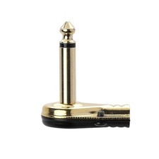 1/4" 6.35mm Mono Jack Right Angle Plug Flat Male Guitar Effects Pedal Connector
