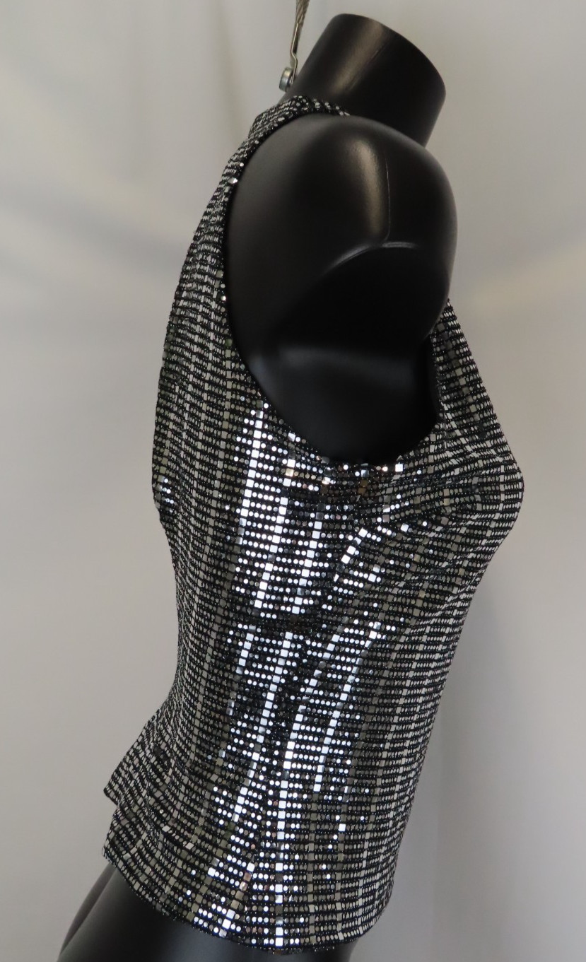 Zara Basic Silver Black Sparkle Glitter Embellish… - image 5