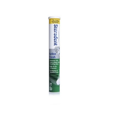 Steradent Tabletten Aktiv Frische Anwendung Täglich Tötet 99,9% der Bakterien Menthol Frisch