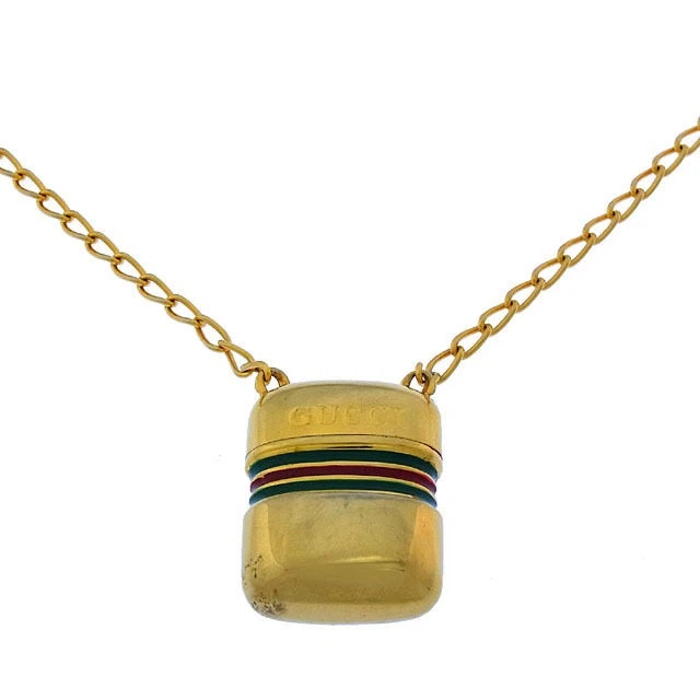 Gucci Collana Accessori Vintage Logo Sherry Oro Verde Rosso T15237S