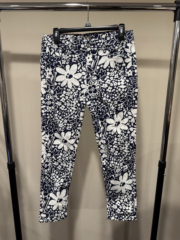 Kate Spade Broome Street Navy Floral Pants Size 28