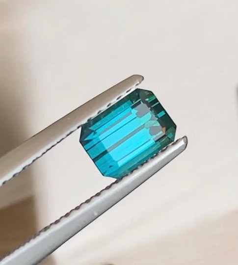 0.90 Carats Natural Blue Tourmaline Emerald Cut Afghani Loose Gemstone