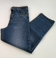 Levi's Premium Women Ribcage Straight Ankle Button Fly Jeans 28x29 Blue NWT