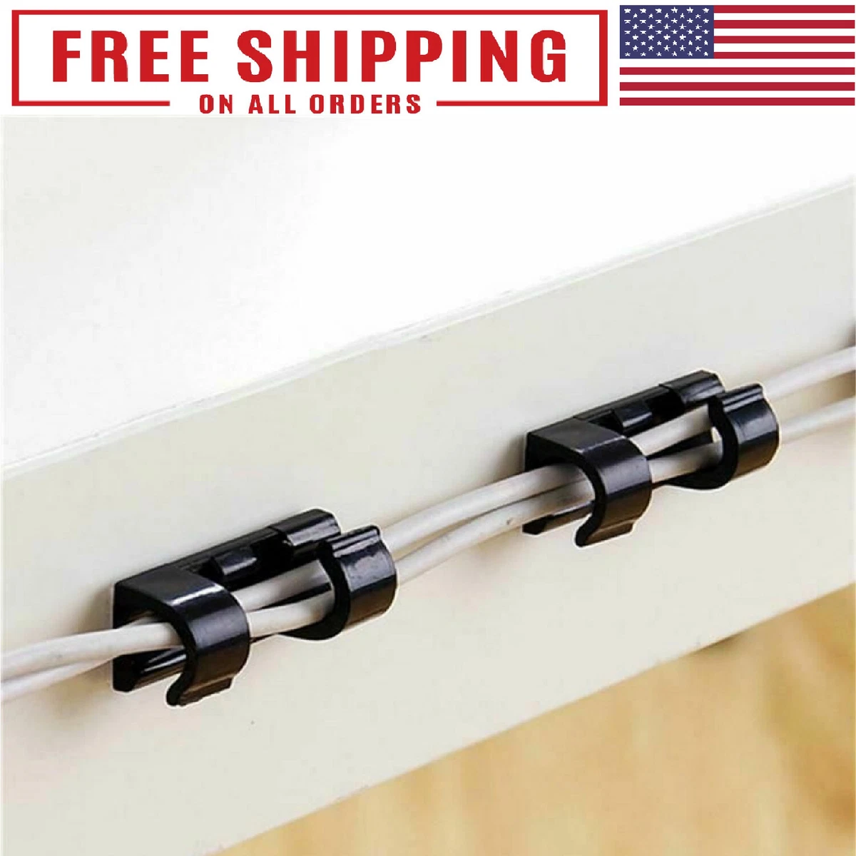 20 PCS Self-Adhesive Wire Organizer Cable Cord Wire Holder Buckle Wall Clips