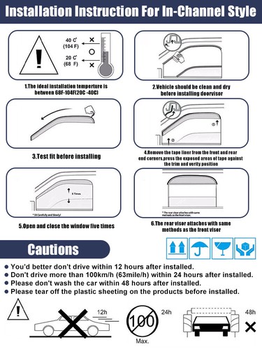Window Visor Rain Sun Shade Guards Fit Nissan Frontier Navara Crew Cab 2005-2021 - Picture 2 of 20