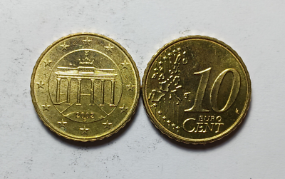 1x 2002 Germany 10 Euro Cent Coin - Mint Marks May Vary - Please