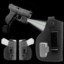 Tactical Concealed Carry IWB OWB Gun Holster for Pistol with Laser or Flashlight
