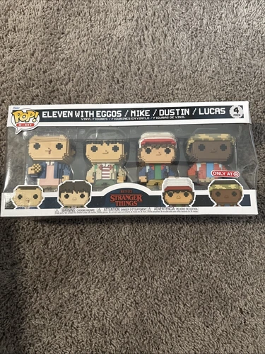 Funko POP! 8-Bit Stranger Things- Eleven w/ Eggos, Mike, Dustin & Lucas 4-Pack