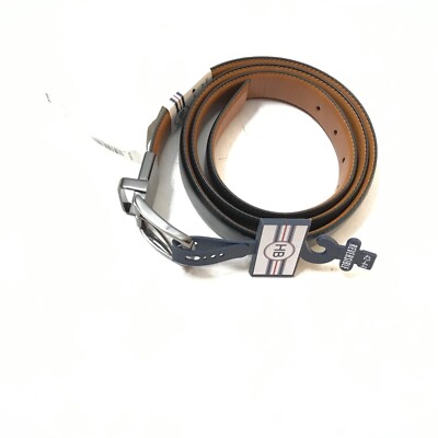 NWT Men's Reversible Brown and Black Belt Buckle Size 42-44 Solid Stretch $44