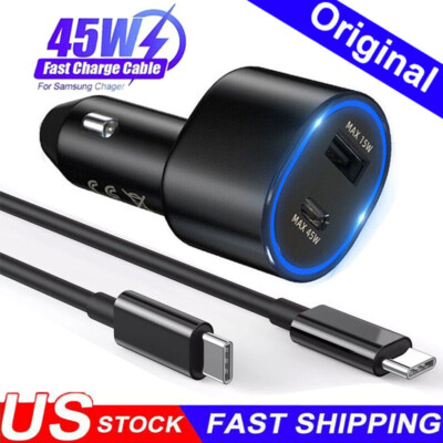 For Original Super Fast Car Charger 45W Adapter Samsung S25 S24 S23 S22 Ultra +