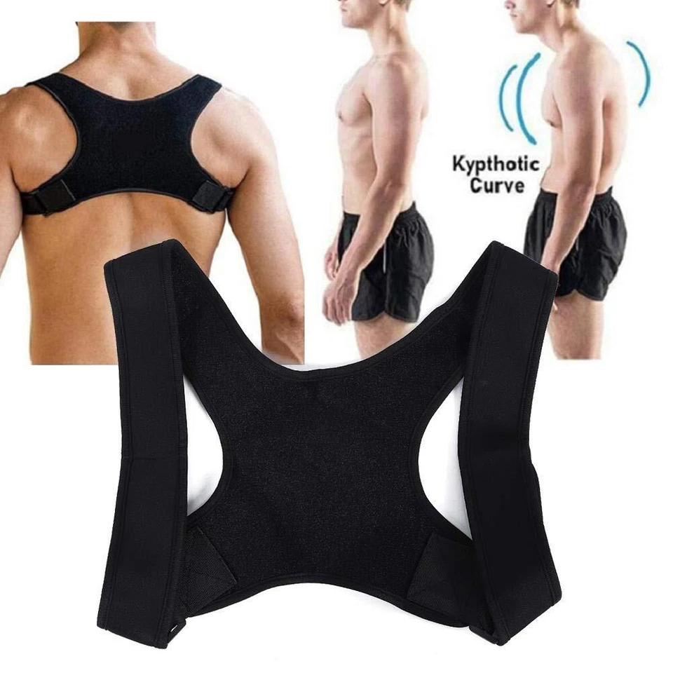 Corrector de postura de espalda hombro soporte recto cinturón terapia hombres mujeres Foto 2 de 4