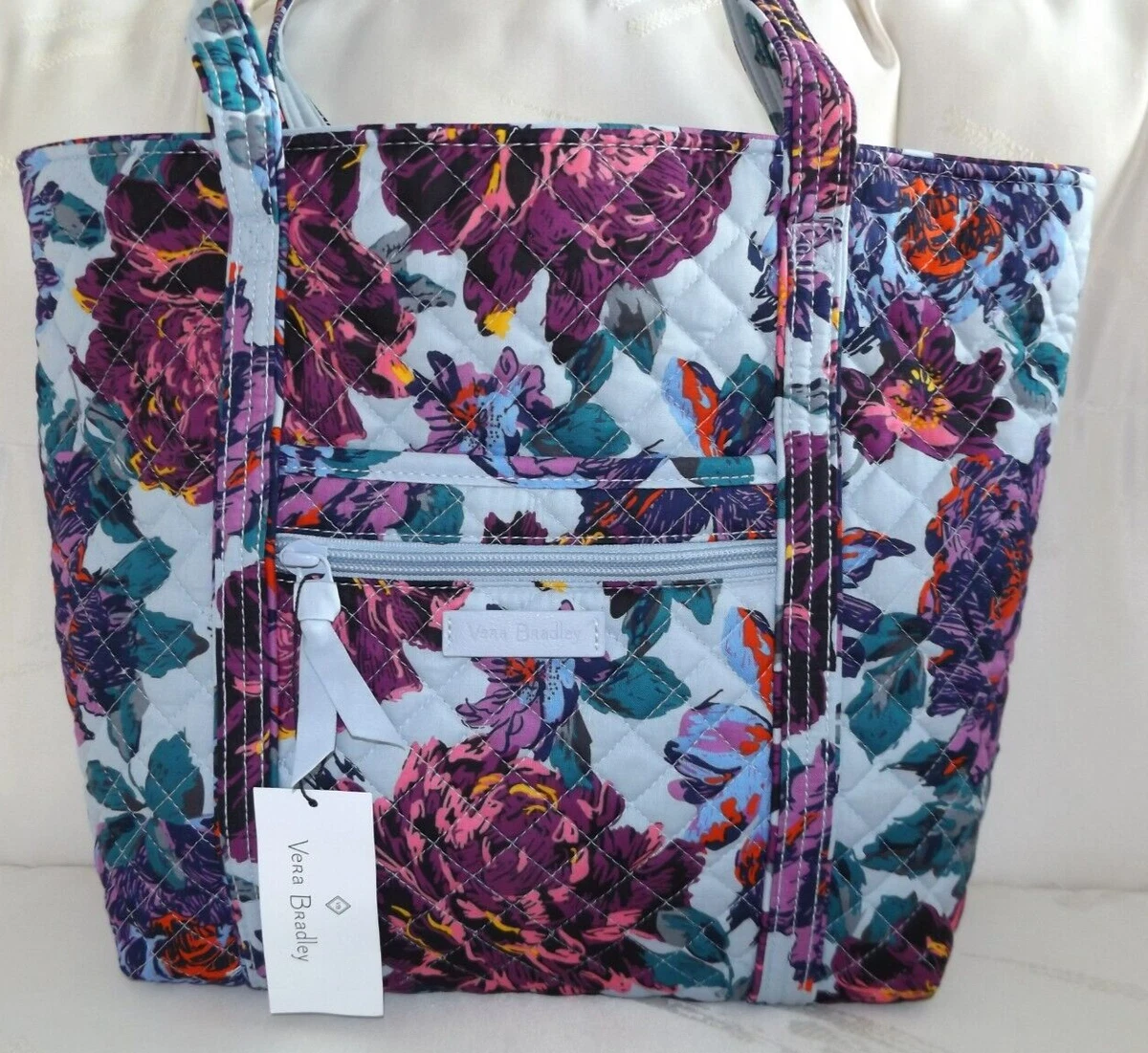 VERA BRADLEY Small Vera Tote Neon Blooms NWT eBay