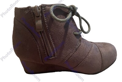 *Girls Dream Pairs Brown Suede Wedge Boots 10 Toddler