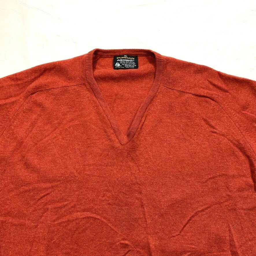Vintage Puritan Aquaknit 100% Two-Ply Lambswool Sweater V Neck USA Made XL READ - Image 3 of 4