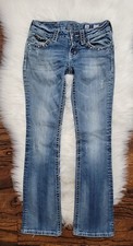 Miss Me Low Rise Signature Bootcut Jeans Women's Size 26 Distressed