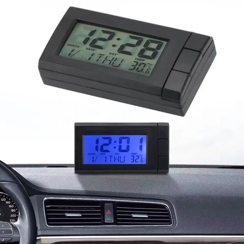 Mini LCD Screen Digital Clock 2in1 Interior Car Auto Desk Z4U3 Temperature Y2L2 - Picture 4 of 15