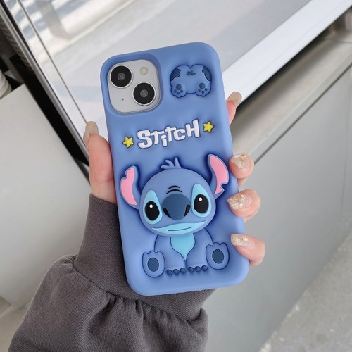 Stitch Silicone Stand Phone Case for Apple iphone 16 15 14 13 12 11 Pro Max 3D - Zdjęcie 7 z 8