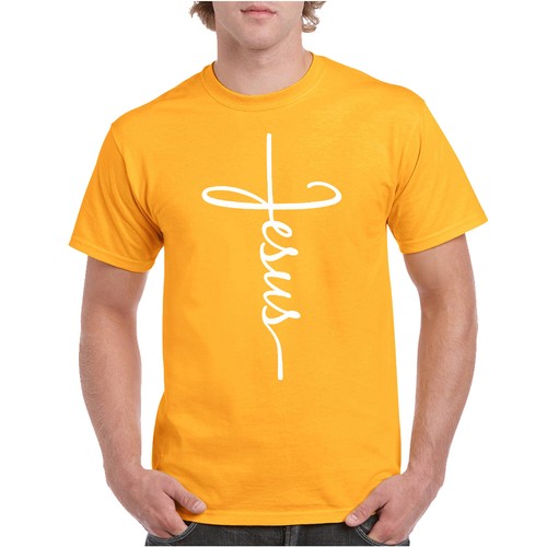 JESUS Cross Mens T-Shirt Christian Religious Faith Disciple Church Shirts - Picture 9 of 15