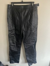 Pre-owned Size 10 Women  s Clio Black Leather Pants