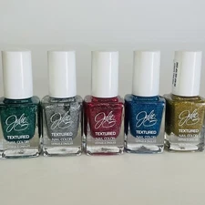 Set of 5 Julie G Nail Polish Textured 5 Assorted Glitter Shiny Nail Colors