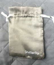 ☑️ Shutterfly Silver Satin Mini Drawstring Bag 4" x 5"