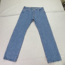 Levis 501 Jeans Mens 36x34 Blue Denim Straight Leg Button Fly Work Casual