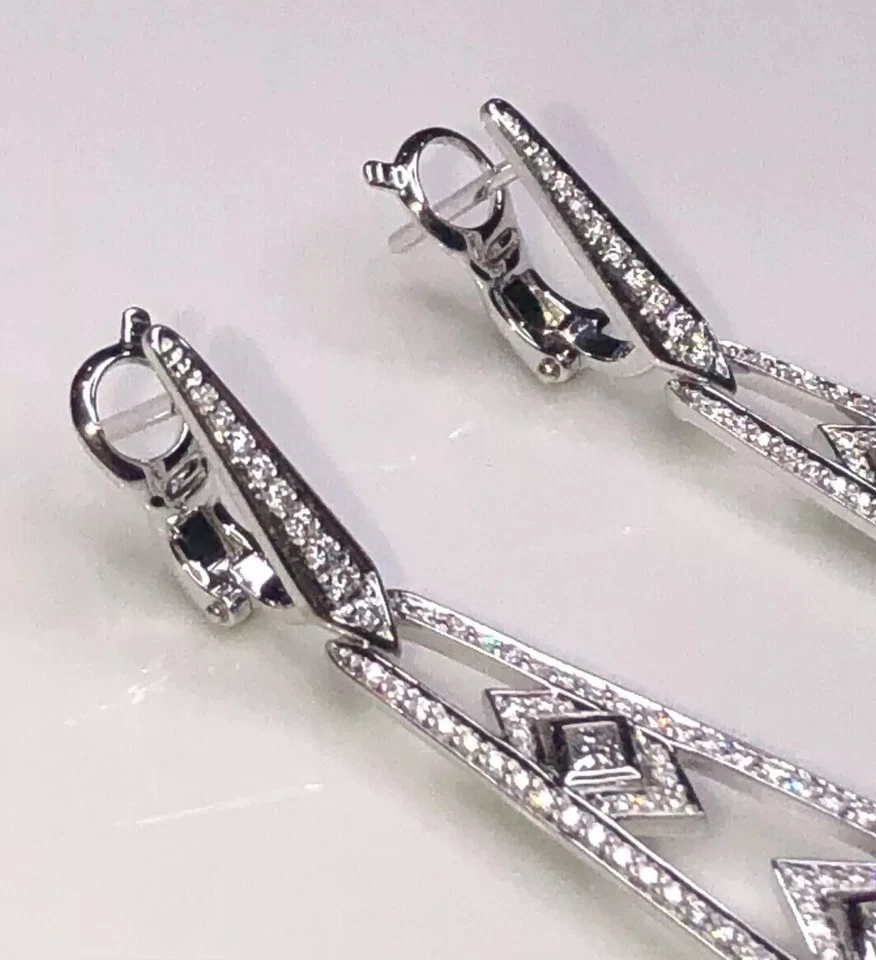 KAT FLORENCE INDICOLITE EARRINGS WITH D FLAWLESS DIAMONDS SET IN 18K WHITE GOLD - Image 3 of 4