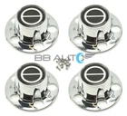 New Chrome Black Wheel Hub Center Caps Set for 84-97 Ranger Explorer Bronco II