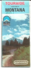 1970s Conoco Oil Touraide Road Map Of Montana VG