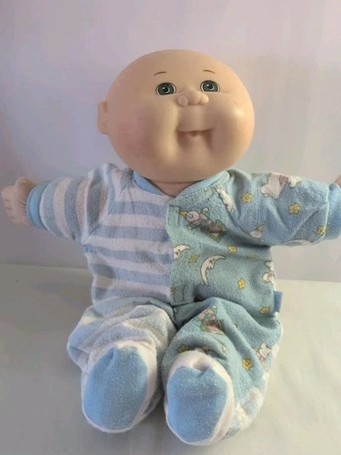 Vintage 1982 Coleco Cabbage Patch Kids Doll Bald GREEN Eyes 14"
