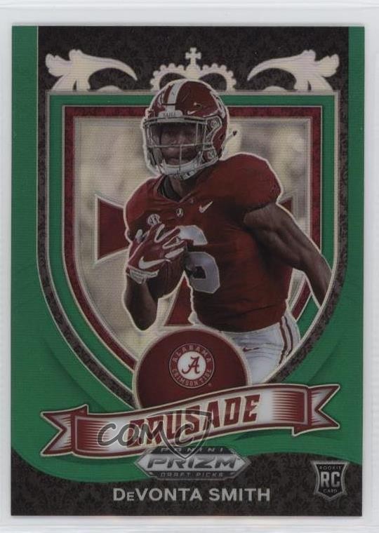 2021 Panini Prizm Draft Picks Crusade Green Prizm DeVonta Smith #165 0rd2