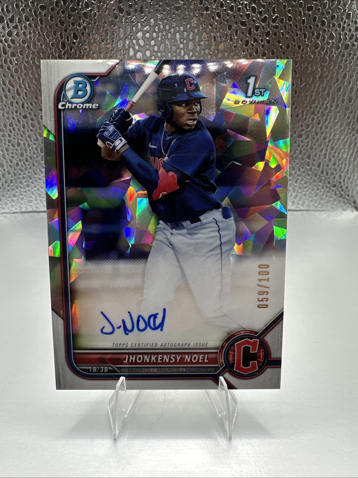 2022 Bowman Chrome Autographs Jhonkensy Noel #CPA-JN Atomic Refractor /100