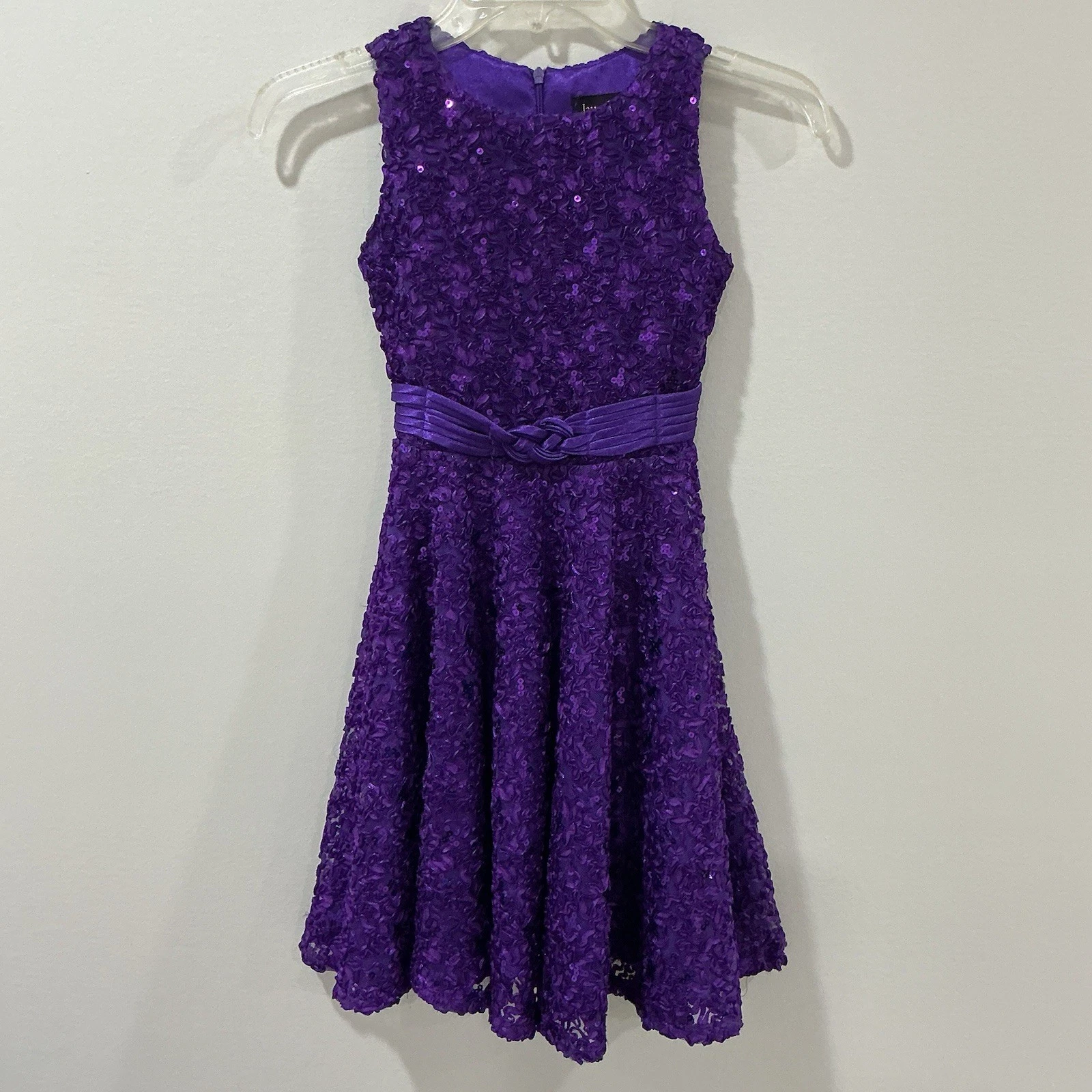 LAUNDRY by SHELLI SEGAL Girl's Dress Girl's Size 7 Textured Purple Sequins
Opens in a new window or 