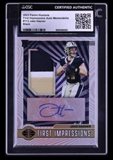 2023 Panini Illusions Impressions Black Jake Haener RC PATCH AUTO /50 CGC AUTH