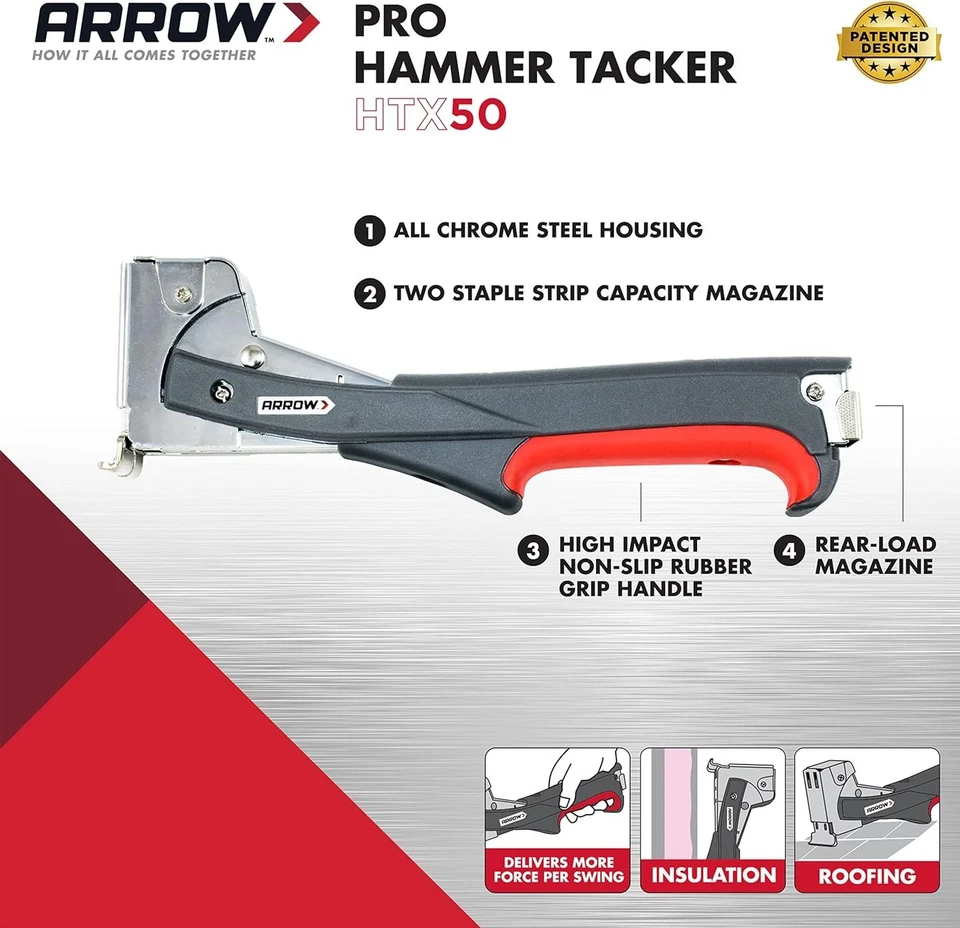 Arrow HT50 Schwerlast Hammertacker für Dachdämmung Teppichunterlage - Bild 2 von 4