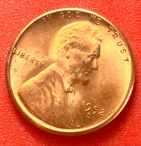 1952-S Lincoln Wheat Cent Penny GEM RD BU From an Original Bank Roll