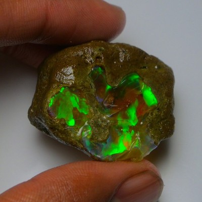 Ethiopian Oil Opal Specimen  62.55 cts Natural Rough Gemstone - Fire Opal Roug