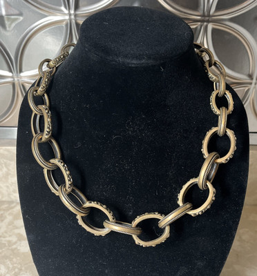Vintage Bronzed by Barse Chunky Heavy Link Chain Necklace 20'' long 161g